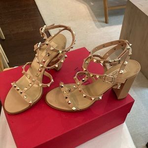 Valentino Rockstud Ankle Strap Sandals